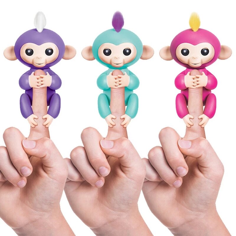 Dedo macaco pacote dedo do bebê macaco rosa interativo do bebê animal de estimação brinquedo inteligente ponta macaco inteligente eletrônico dedo do animal de estimação macaco