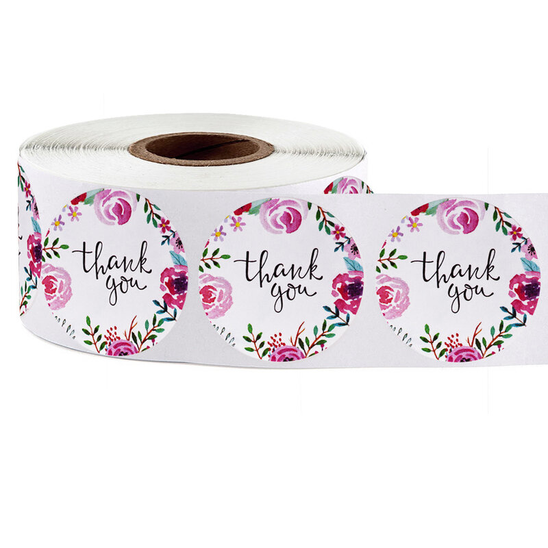 Adesivos etiquetas de papel rosa folhas de papel, obrigado casamento rolos 1 tamanhos de envelope selos artesanais fofos papelaria