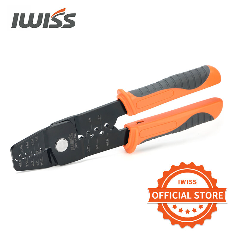 Iwiss IWS-1440L multi-função conector automotivo macho e fêmea pino friso alicates, cablagem terminal plug ferramenta de mão