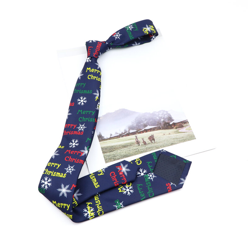 2022 nowy projekt męski krawat świąteczny festiwal motyw krawat śnieżynka wzór choinki festiwal krawat Party prezent dla mężczyzn