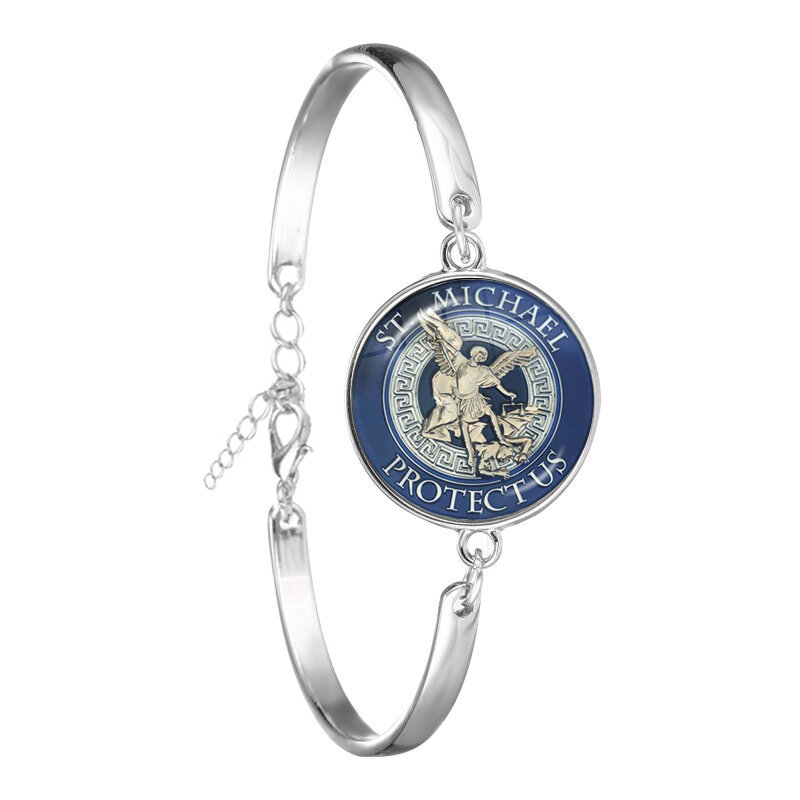Fashion Bracelet Archangel St.Michael Protect Me Saint Shield Protection Charm Russian Orhodox Bangle Jewelry For Holy Gift