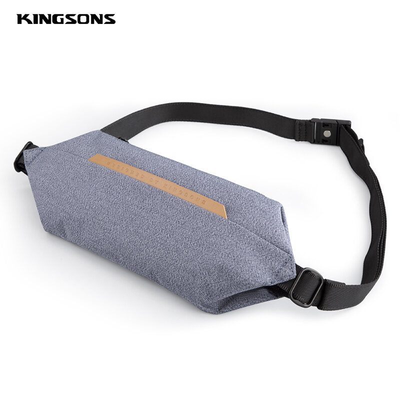 Kingsons-Bolso cruzado de poliéster con correa única ajustable, bolsa de pecho de poliéster, hexagonal, geométrico, Color gris oscuro, gris claro y azul claro, nuevo