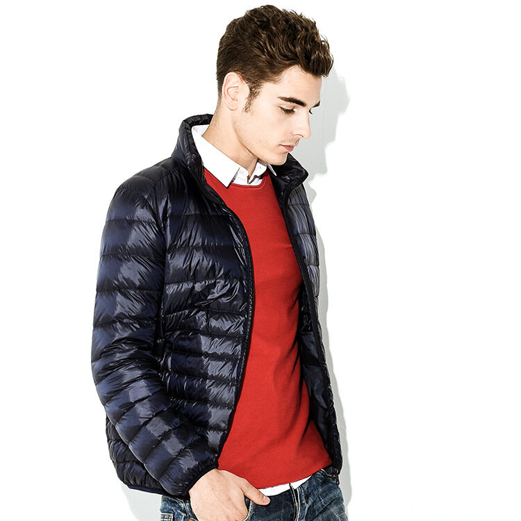 MRMT 2024 브랜드 남성용 라이트 다운 재킷, 젊은 수직 칼라, 라지 사이즈 다운 재킷 의류, 겨울 신상