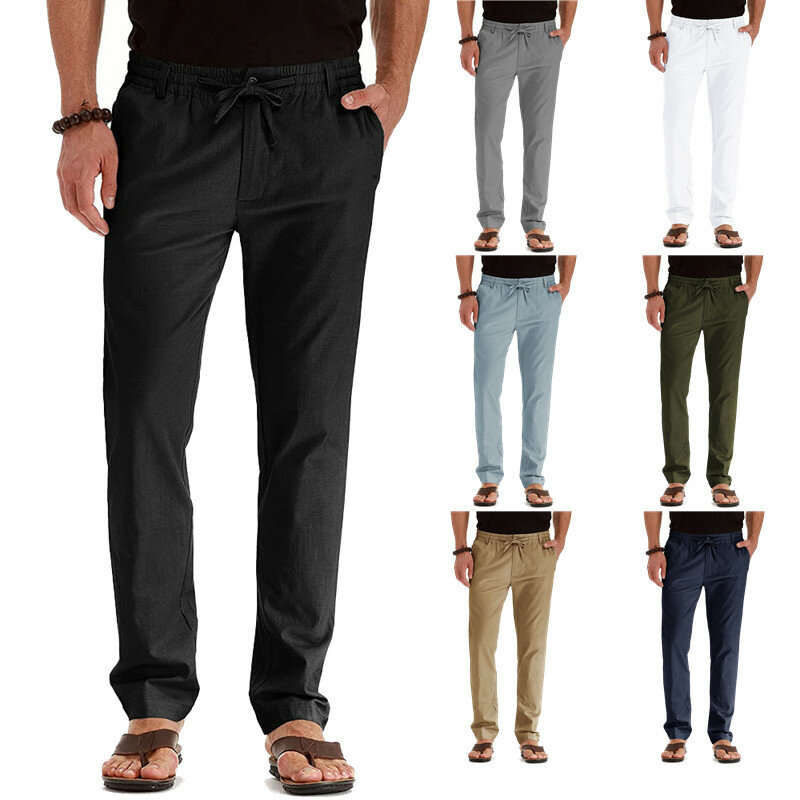 Pantalones deportivos para hombre, chándal para correr, talla grande, transpirables, informales, de negocios