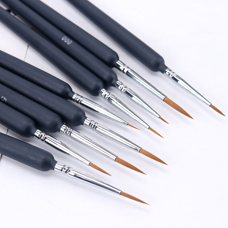 9PCS/Set Paint Brushes Artist Wolf Tail Hair Hook Line Pens Hair Brush Pen Watercolor Paint Oil Painting For Beginners Artists