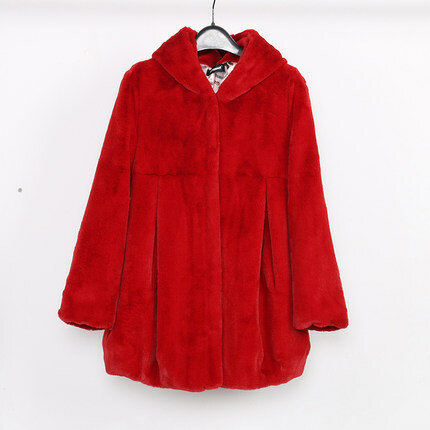 Abrigo de piel con capucha para mujer, abrigo de alta calidad, cintura delgada, N62