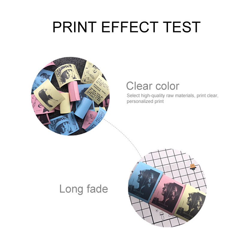 Kertas Printer termal Mini saku foto 57*30mm gulungan kertas stiker meja cetak kertas termal langsung untuk permukaan