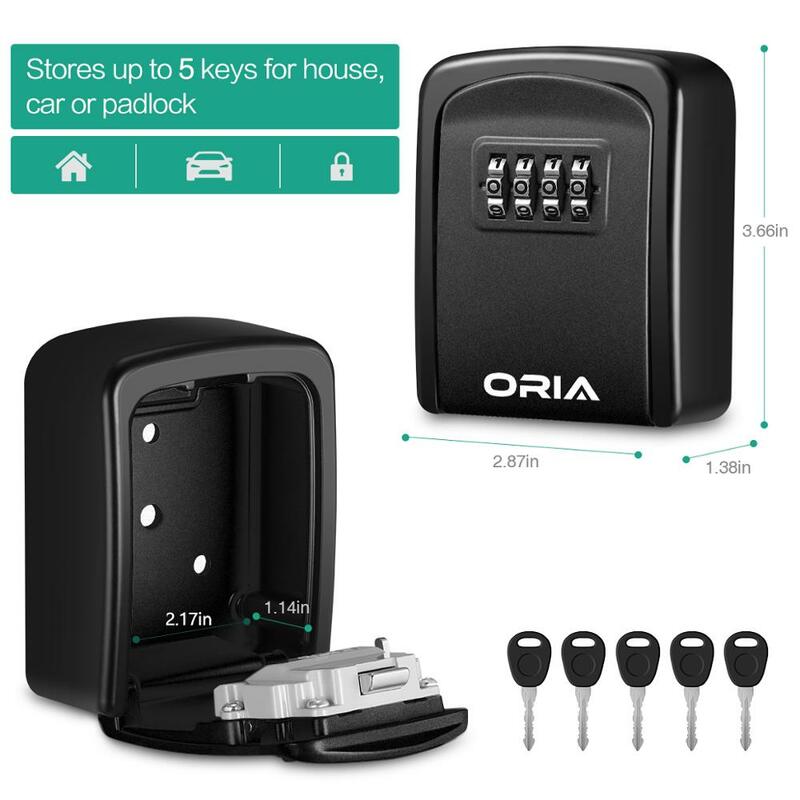 ORIA รหัสผ่านกล่องตกแต่งรหัสกล่องกล่องล็อคกุญแจติดผนังกล่องรหัสผ่านกลางแจ้ง Key Safe Lock กล่อง