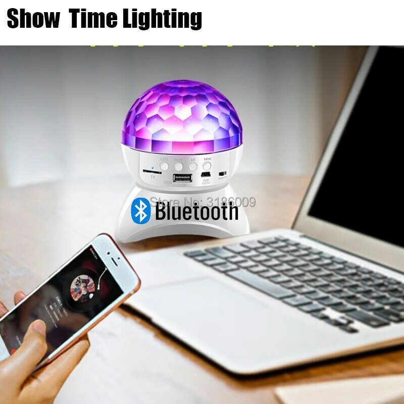 Easy Carry Disco LED Crystal Ball With Bluetooth Speaker Chargeable Battery Good Use For Dance Party Dj KTV Home Funny Birthday