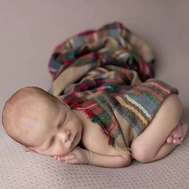 Puntelli fotografia neonato neonato ragazza colore reticolo avvolgere fondali coperta accessori servizio fotografico tiro appena nato