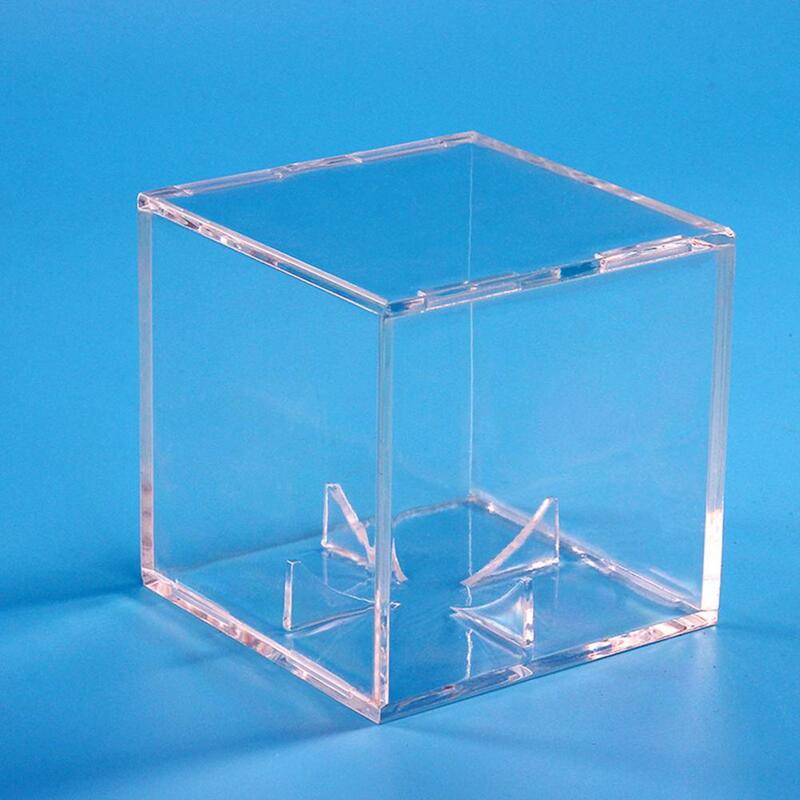 Solidne przydatne kwadratowe przeźroczyste pudełko do przechowywania w baseballu lekkie pudełko do pokazu baseballowego wbudowany stojak na zewnątrz