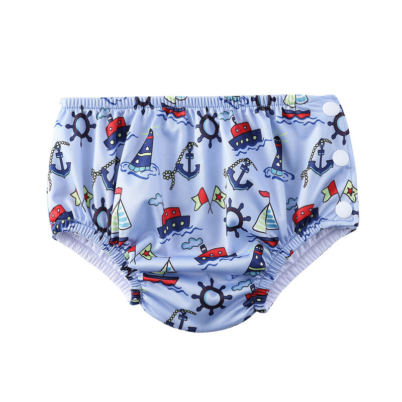 Babyland Baby Reusable 1PC Swimming Diapers Boys or Girls Cartoon Swimwear Children Adjustable Summer Swimming Nappy Pants