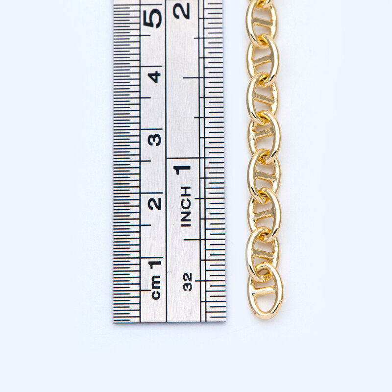 Ouro chapeado latão oval correntes 5.2/ 5.8/6.5mm, corrente achados atacado (# LK-334)/ 1 metro = 3.3 pés