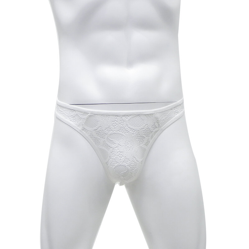 CLEVER-MENMODE homens rendas tanga sexy roupa interior ver através de tanga hombre g string lingerie transparente calcinha t-back