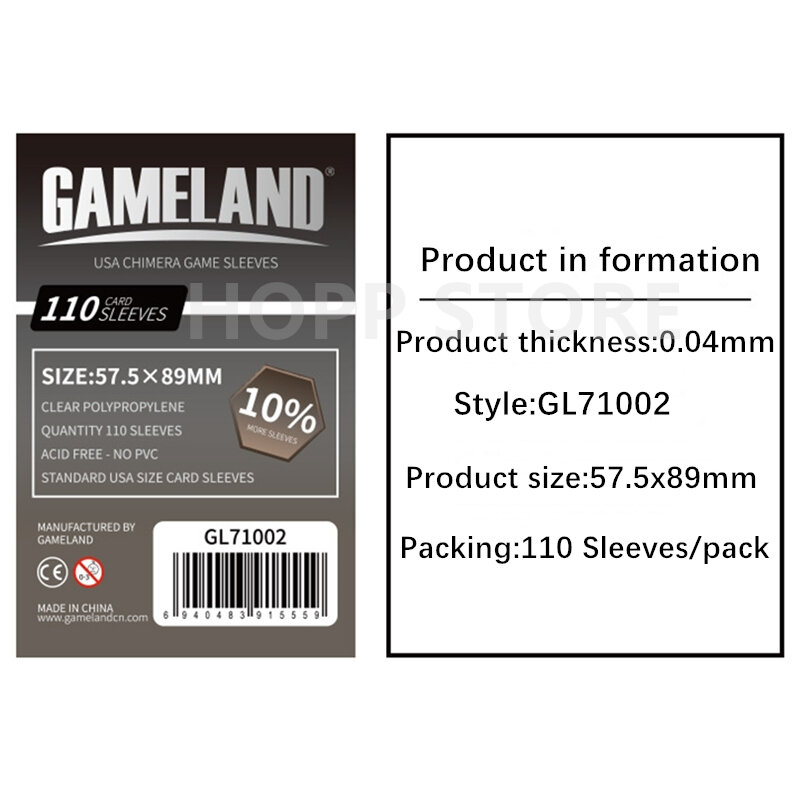 110 Sleeves Board Games GAMELAND Card Game Sleeve Protector protective clear cards sleeves