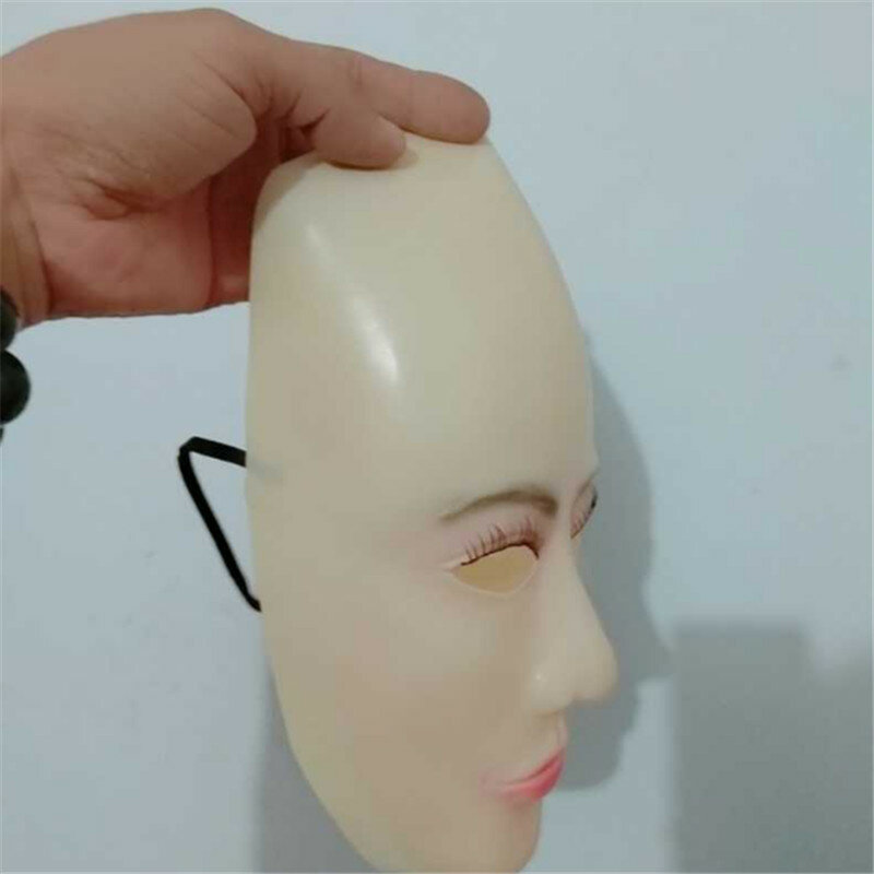 Nowa realistyczna seksowna kobieca maska lateksowa maska przeciwsłoneczna seksowne kobiety skóra Masquerade maska Transgender pół zakryta maska do odgrywania ról