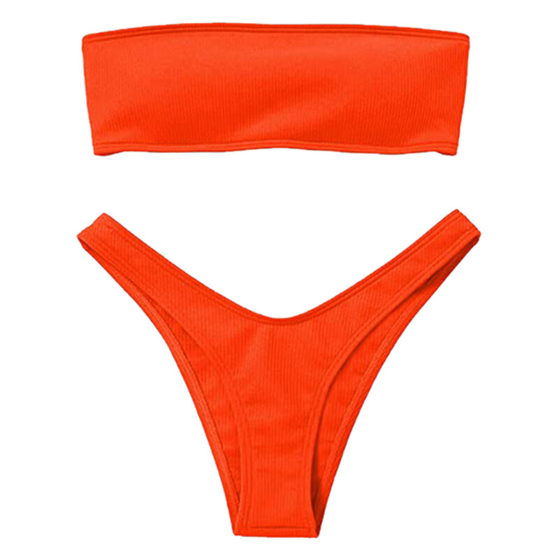 Biquíni feminino de cintura alta com controle de barriga, roupa de banho duas peças, moda praia, 2021