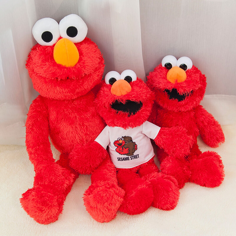 Gaun Elmo BigBird CookieMonster Abby, mainan boneka mewah untuk hadiah ulang tahun anak-anak