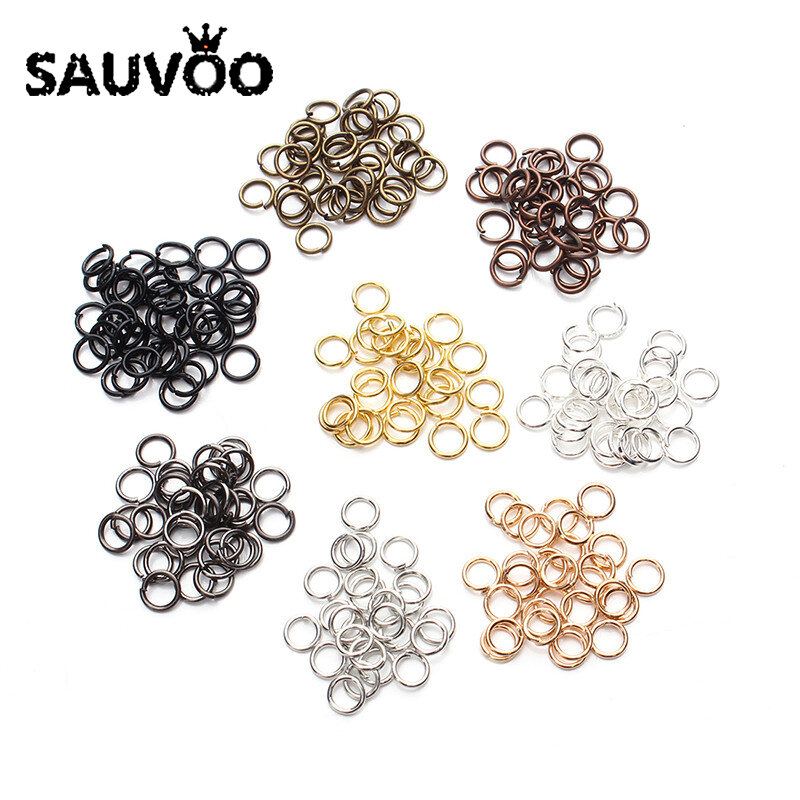 Lote de 200 anillos abiertos de 5mm, aros de enlace de Color bronce/Negro/dorado/rosa para fabricación de joyas DIY, conector F309