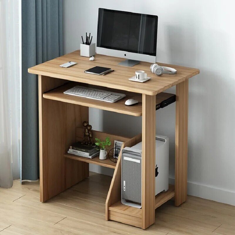 Modern Computer Desk Simple Desktop Computer Desk Home Bedroom Desk with Keyboard Pumping Desk Study Dormitory Office Desk