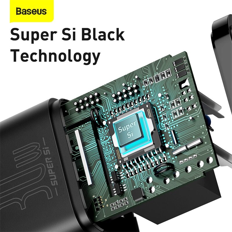 Baseus-슈퍼 Si USB C 고속 충전기 어댑터, 30W, 아이폰 14, 13, 12 프로, 맥스, 아이패드용, c타입 QC 3.0 PD, 샤오미용, 급속 충전기