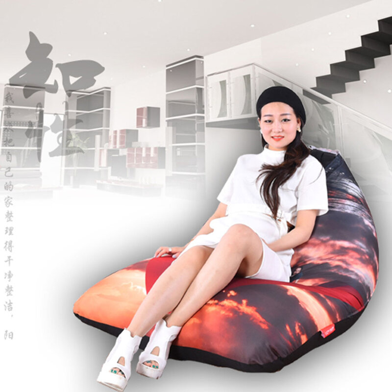 LEVMOON – housse de pouf pour canapé et chaise, confortable, sans remplissage, intérieur en coton, impression B