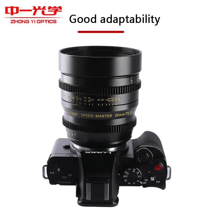 Zhongyi 17mm 25mm35mmT1.0 Cine Lens Manual Focus For Camera M43 Mount Olympus Panasonic BMPCC 4K 6K G5 GX7 GX8 E-M5 EPM2 PEN-F