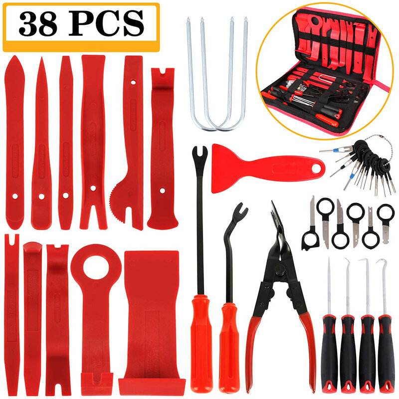 38 pçs conjunto de ferramentas mão do carro porta painel ferramenta de remoção multifunções portátil kit de ferramentas de remoção de acessórios do carro painel de reparação pry ferramentas