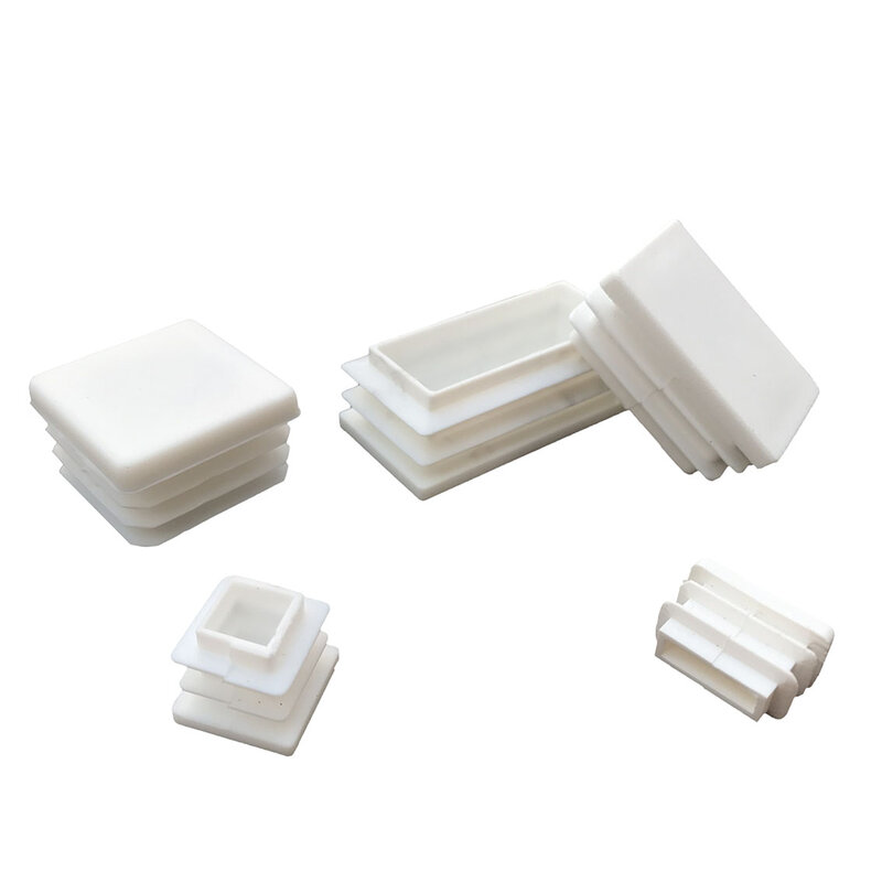 Tapa de plástico blanca cuadrada/rectangular, tapón interior de 10x20mm-200x200mm, Junta de Protección, sello antipolvo para muebles de pernos de tubería