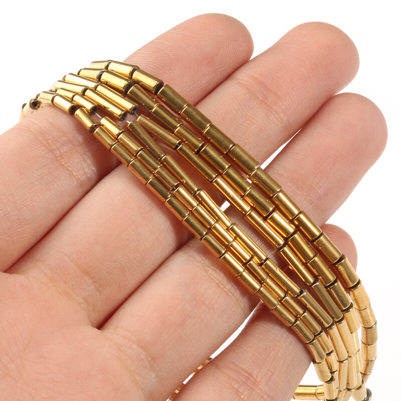 AAA + ritenzione del colore perline di ematite placcate in oro pietra naturale cubo tondo distanziatore branelli allentati per gioielli che fanno braccialetto fai da te 15''