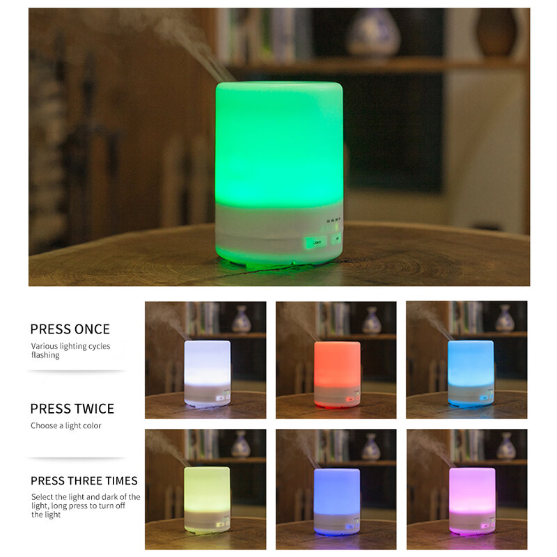 PIVOKA 820ml Aromatherapy Diffuser Air Humidifiers Electric Diffuser Essential Oil Huile Essentiel with LED Night Lamp for Home