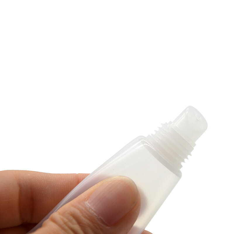 Tubo de batom vazio para maquiagem, tubo macio de 15/10/8ml para brilho labial, recipiente transparente para maquiagem, frasco portátil de brilho labial com 10 peças