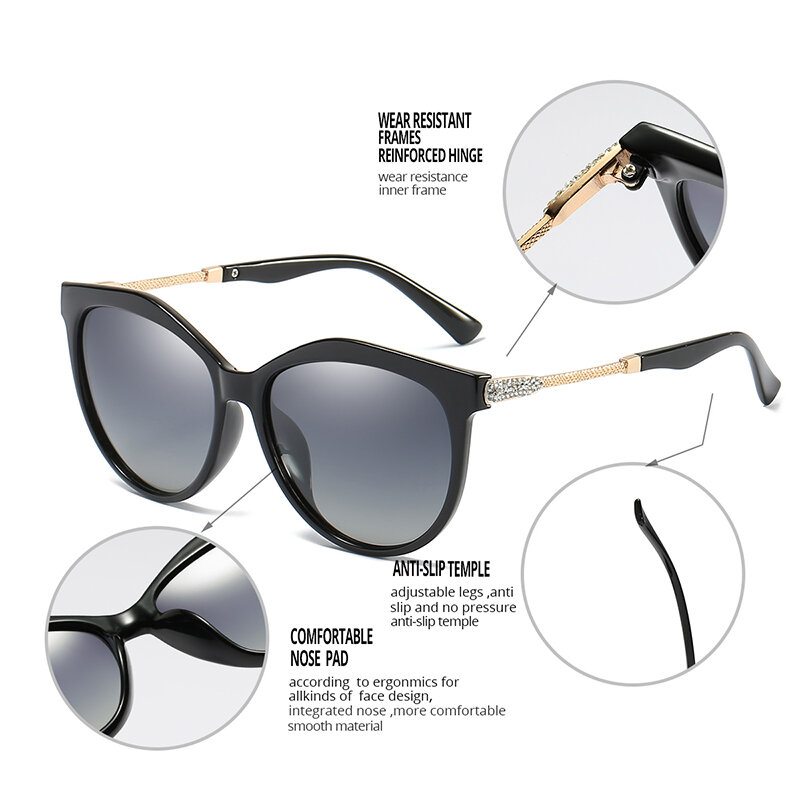 Pro Acme 2020, фирменный дизайн, Ретро стиль, кошачий глаз, поляризационные солнцезащитные очки для женщин, зеркальные линзы, женские солнцезащит...