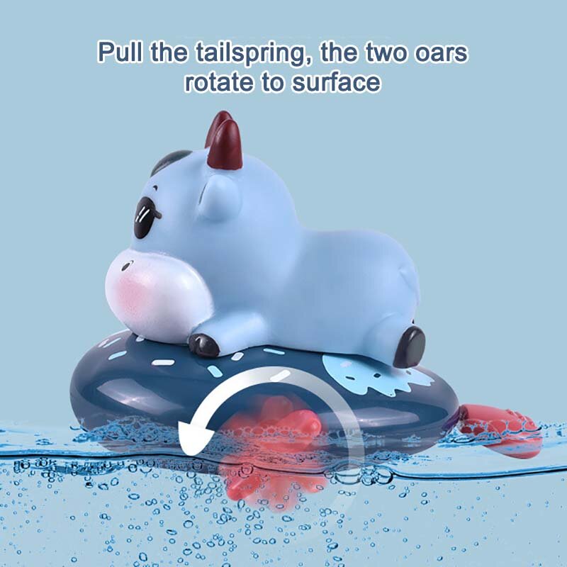 Animal dos desenhos animados Puxe brinquedo de banho para crianças, vaca bonito, brinquedo clássico da água do bebê, infantil nadar Dumbo, 1pc brinquedo de praia