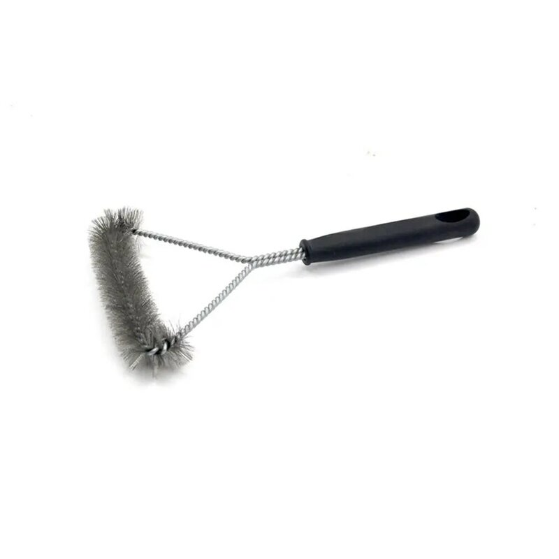 NEW 11 Inch Barbecue Three Curl Cleaning Brush Handle Stainless Steel Wire Safety Grill Easy To Clean Durable Brush