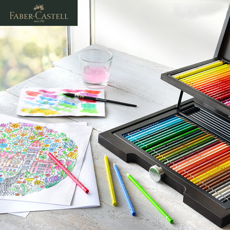 Faber castel-lápis de cor aquarela profissional, albreberta, lápis de cor aquarela solúvel em água, 12/24/36/48/60/1175 cores