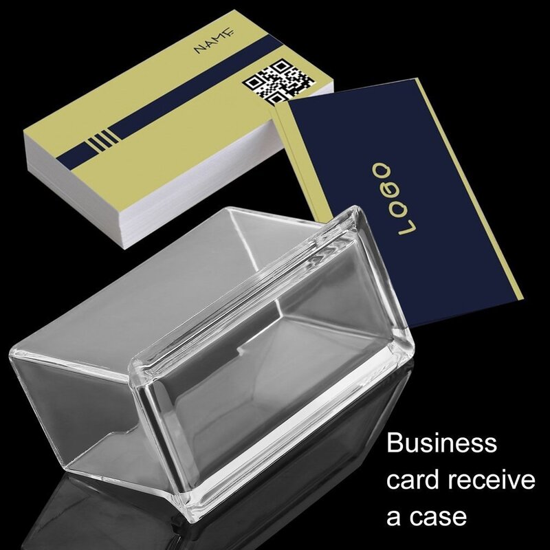 Soporte de acrílico transparente para tarjetas de negocios, caja de estante de escritorio para exhibición de tarjetas de negocios PMMA
