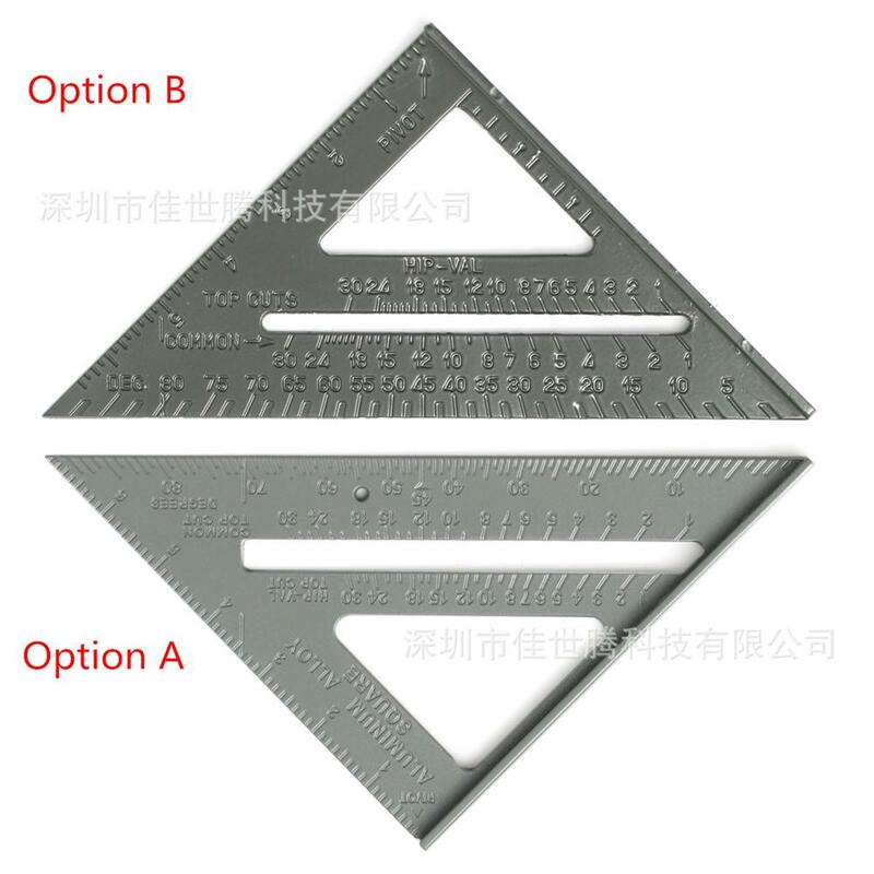 Longo aço e régua quadrada plástica para ensino, regra do triângulo, 90 graus, 45 graus, ângulo de espessamento, 30cm, medição de carpinteiro