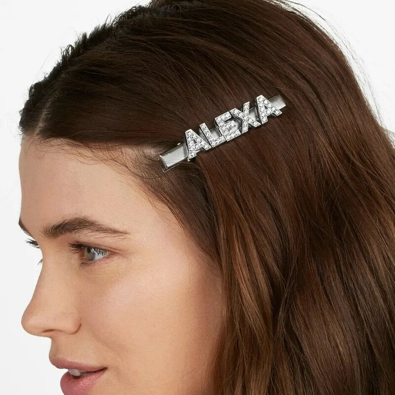 Haipins-Pinzas para el pelo con letras de metal liso, personalizadas, color oro personalizado, nombre, pinzas para el pelo, accesorios nupciales para el cabello, joyería