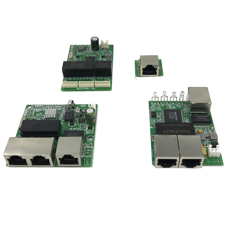 Module de commutation Gigabit à 3 ports, largement utilisé dans la ligne LED, 3 ports 10/100/1000 m, port de contact, mini module de commutation, carte mère PCBA