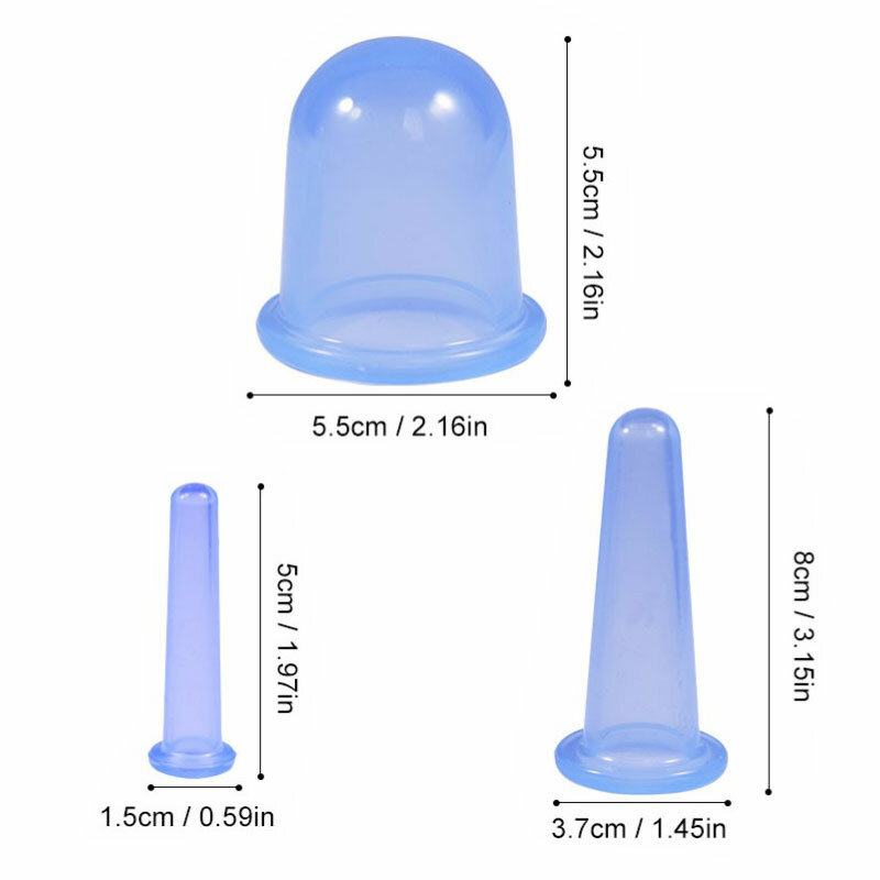 3 sztuk Jar silikonowe bańki próżniowe do masażu ventouse anti cellulite przyssawki twarzy ciała ulga w bólu masaż masajeador