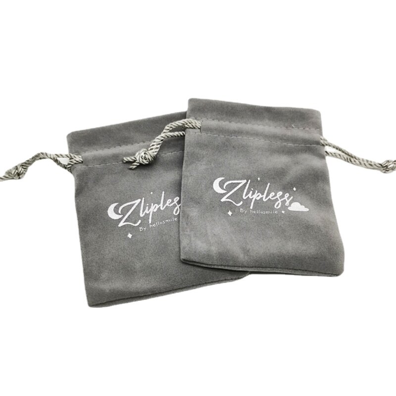Bolso de franela con logotipo personalizado, bolsa de terciopelo con cordón ajustable para almacenamiento de joyas