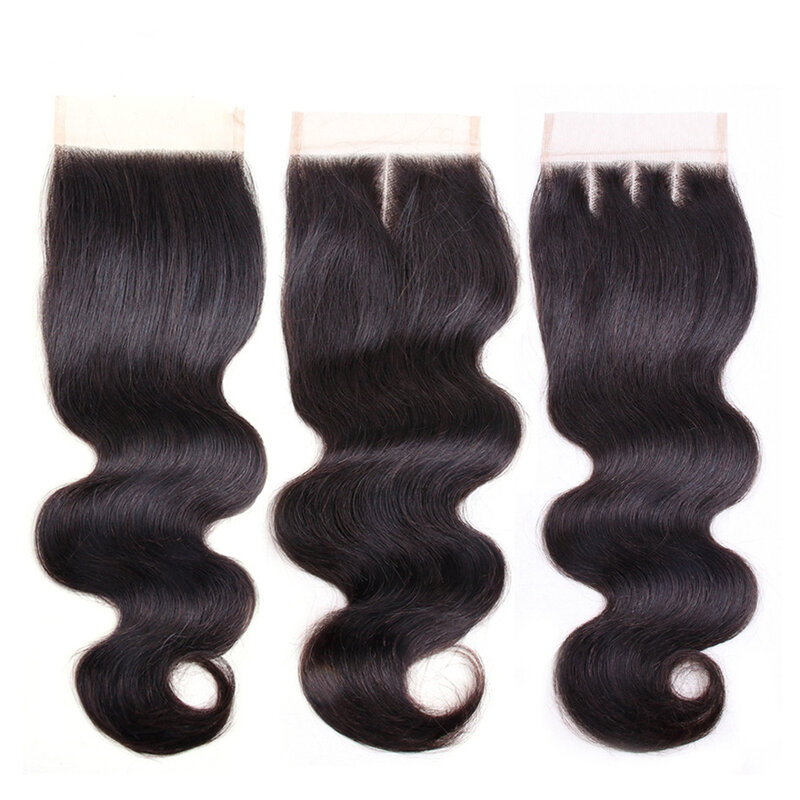 Extensions de cheveux naturels Remy en soie, Base en Silicone, noir naturel, 5x5, avec Baby Hair, 24 pouces