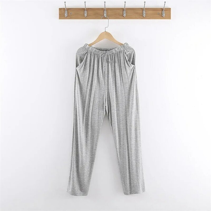 Pantalones de modal finos para hombre, ropa de casa suave, informal, pijama, talla grande 8XL, 150KG, primavera y verano