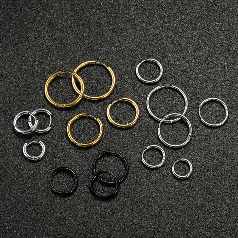 Маленькие круглые серьги-кольца, из титановой стали, для мужчин и женщин, тонкие, 1,6 мм, противоаллергические, не выцветающие украшения, 1 пара