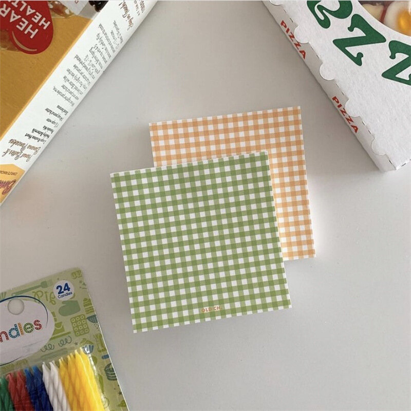 Korean Ins Grid Retro Soft Color Memo Pad Student Checkered Notepad Office Creative Message Paper School Supplies Stationery
