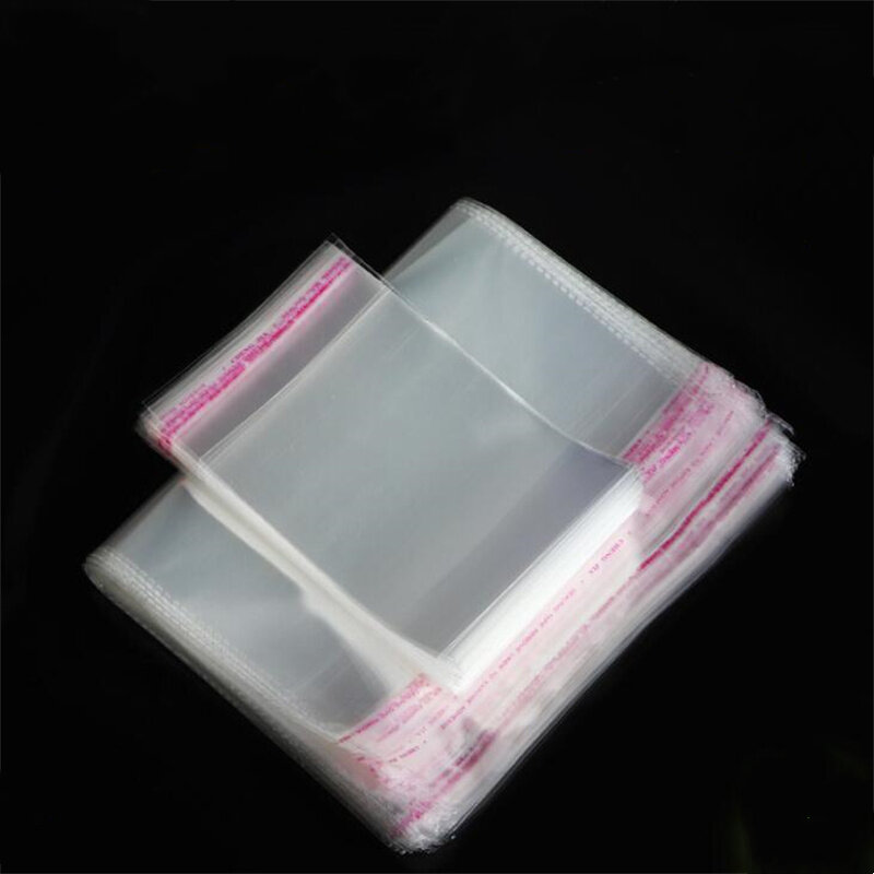100 buah tas plastik transparan kecil diri Sealing plastik kantung Sachet untuk tampilan perhiasan kemasan bisnis pasokan Organizer