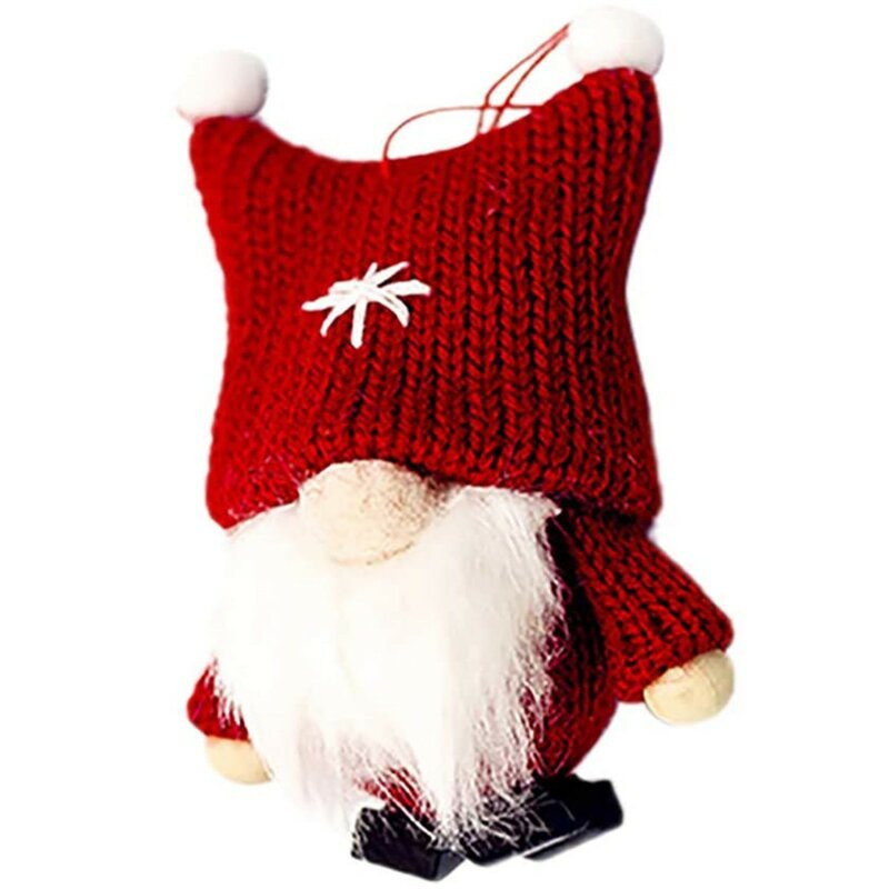 Świąteczna wełna śliczna lalka bez twarzy Rudolph Gnome pluszowa lalka dekoracja ręcznie robiona do zawieszenia strona pokoju rodzinne prezenty świąteczne