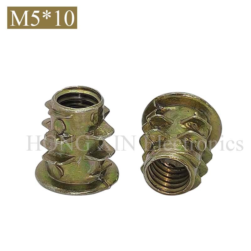 【 M5 * 10 】Metal z łbem sześciokątnym śruba sześciokątna wbudowany nakrętka typu Insert E-nakrętka do meble drewniane wewnątrz i gwint zewnętrzny ze stopu cynku