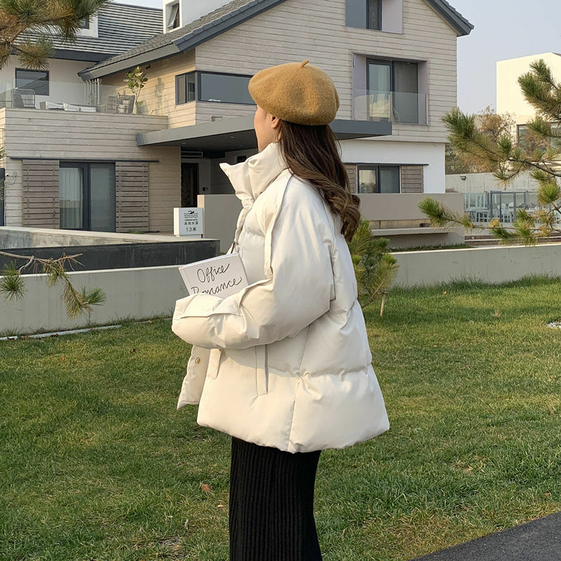 Veste courte à capuche épaisse pour femme, manteaux rembourrés en coton, parka ample, surdimensionnée, style coréen, collection hiver 2021